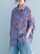 Loose Print Lapel Shirt